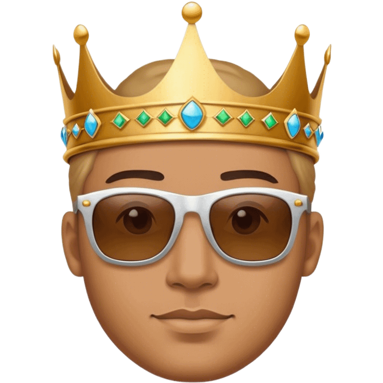 crown with sunglasses wear handsome guys emoji