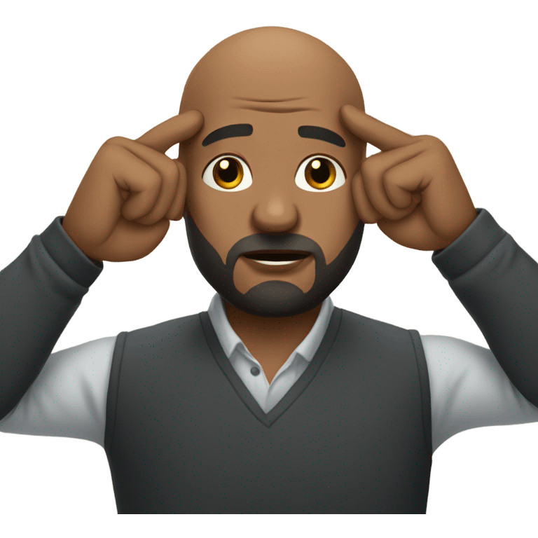 Bald head black dude with beard facepalming emoji