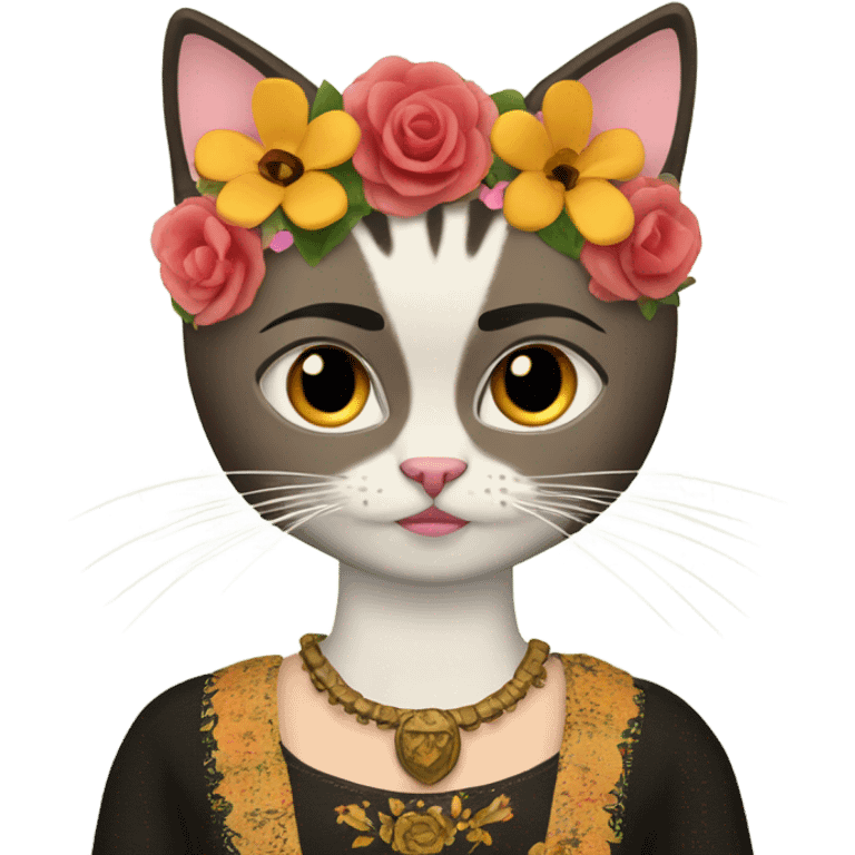 frida khalo with cat face  emoji