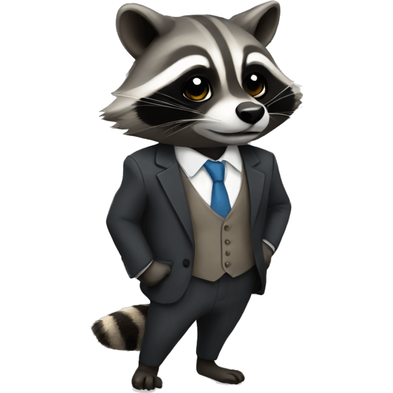 raccoon in a suit emoji