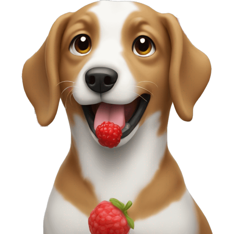 Dog eating berries emoji