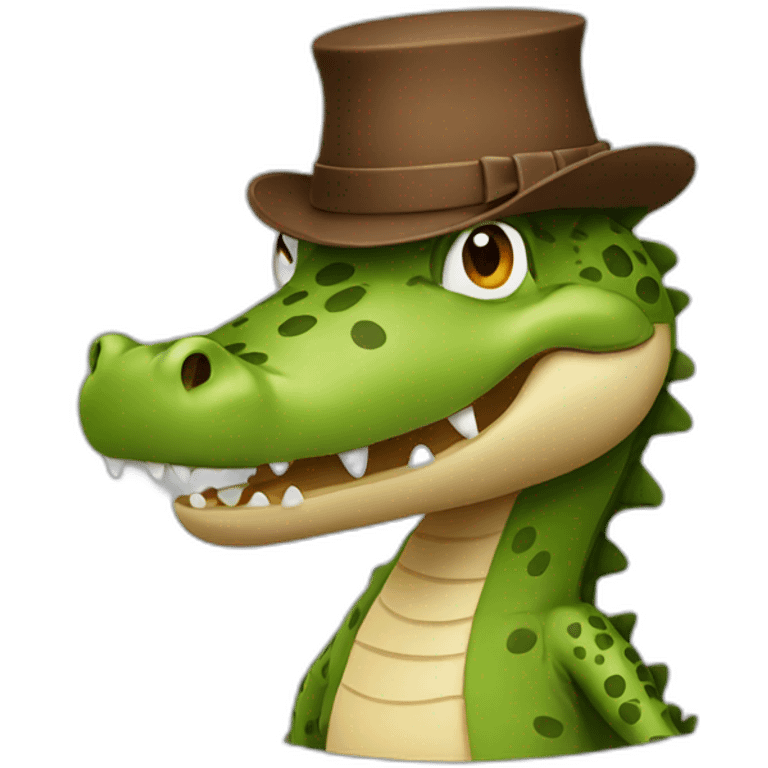 a crocodile with a brown hat emoji