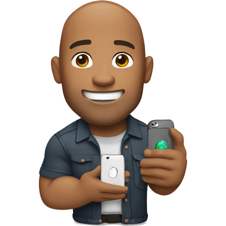 dwayne johnson holding an iphone emoji