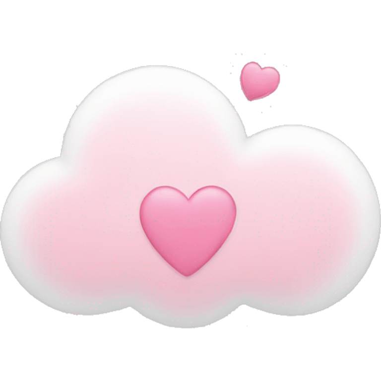 a cloud with a Pastel pink heart with a  emoji