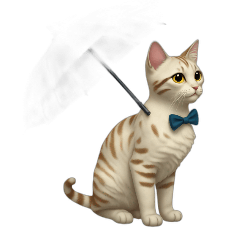 cat at the ascot races holding a parasol emoji