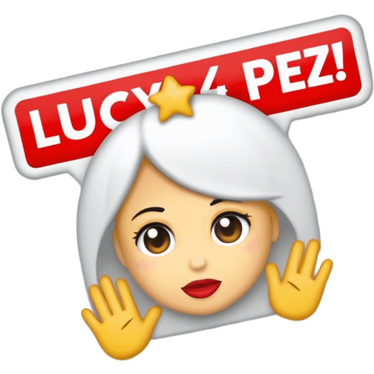 a sign that say "Lucy 4 Prez" emoji