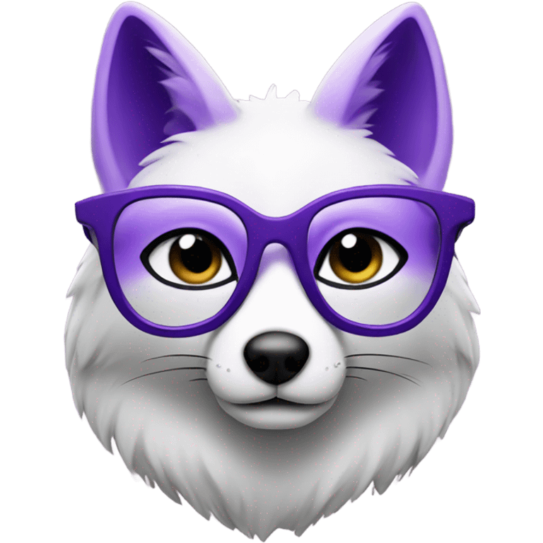 Purple Fox with glasses emoji