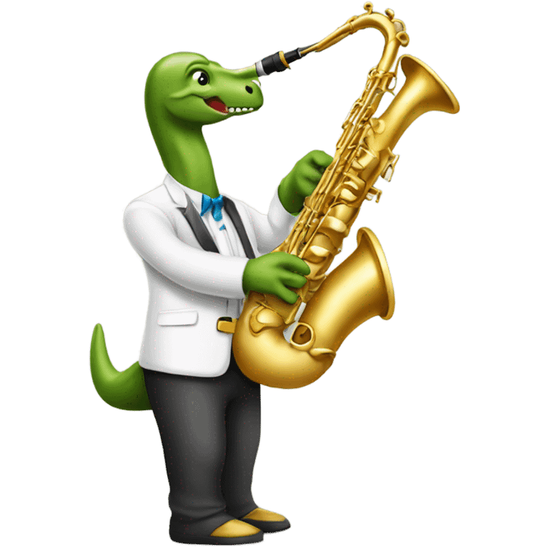 Brontosaurus playing saxophone  emoji