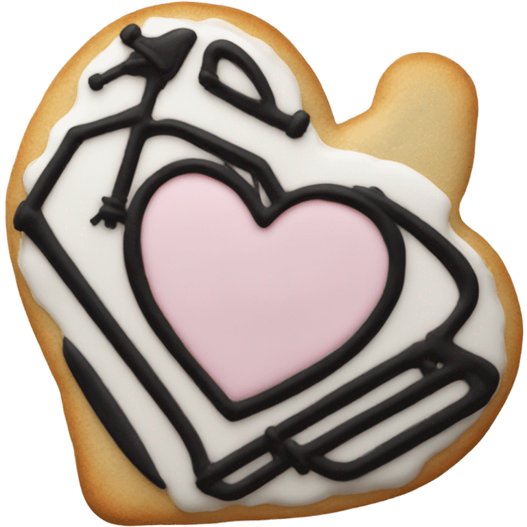 cookie heart with black motorcycle  emoji