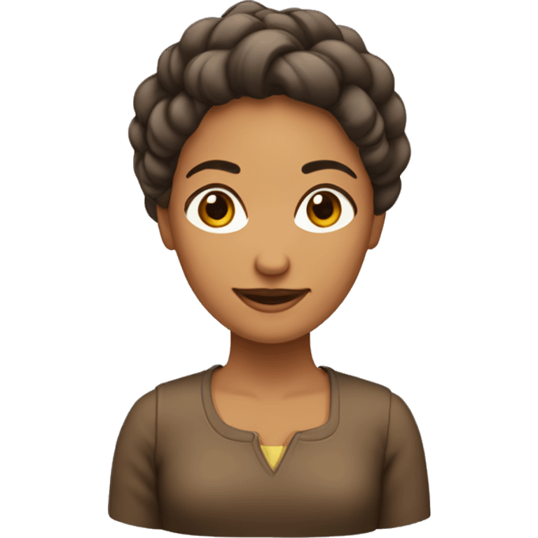 Mujer de pelo marrón liso emoji