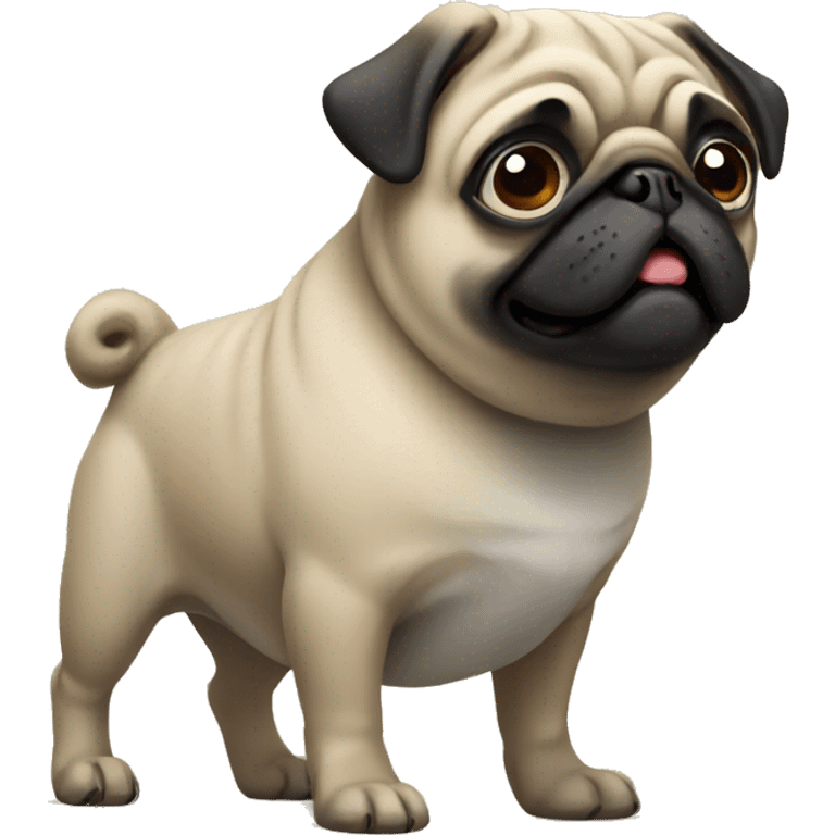 Pug standing up emoji