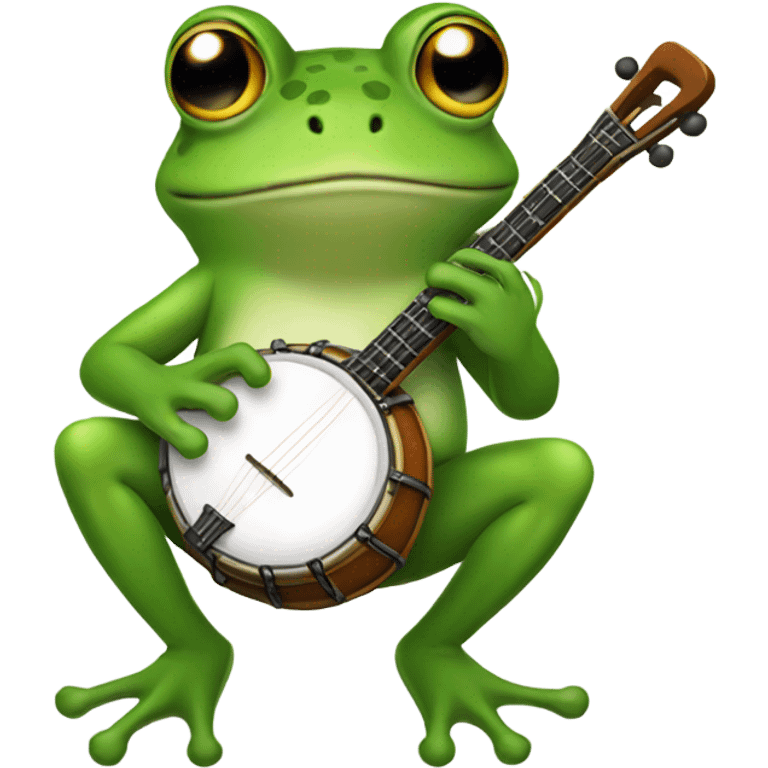 Frog playing a banjo emoji