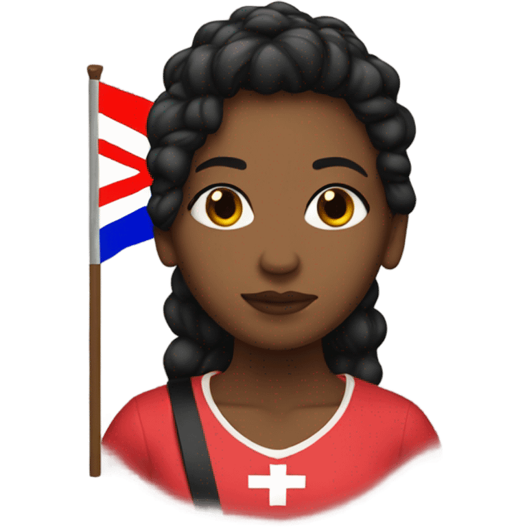 black lesbian with puertorican flag emoji