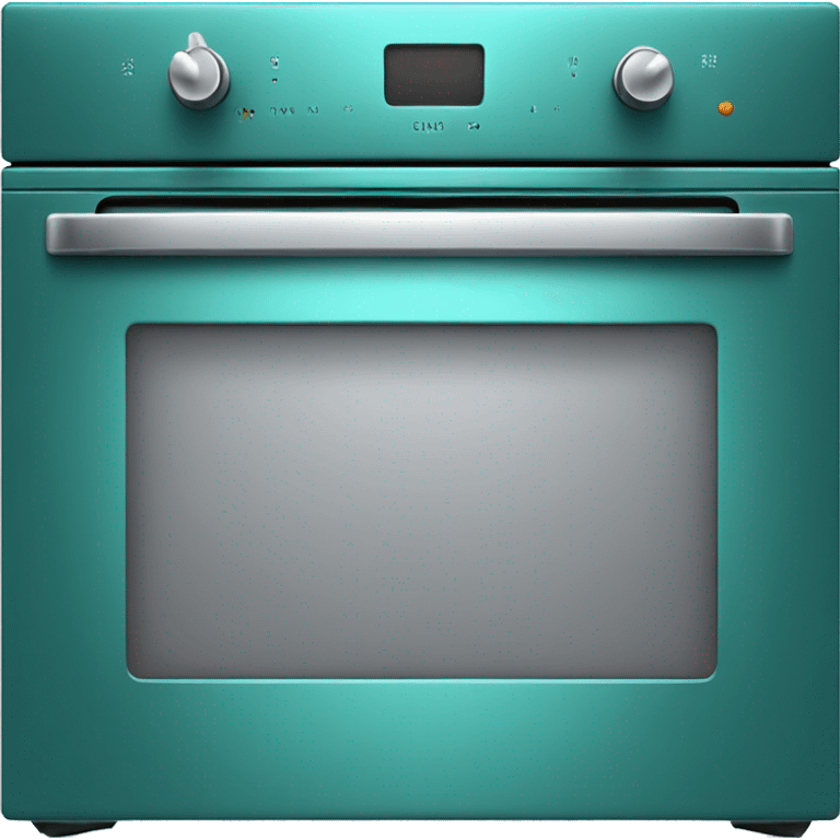 Realistic metallic teal oven isolated.  emoji