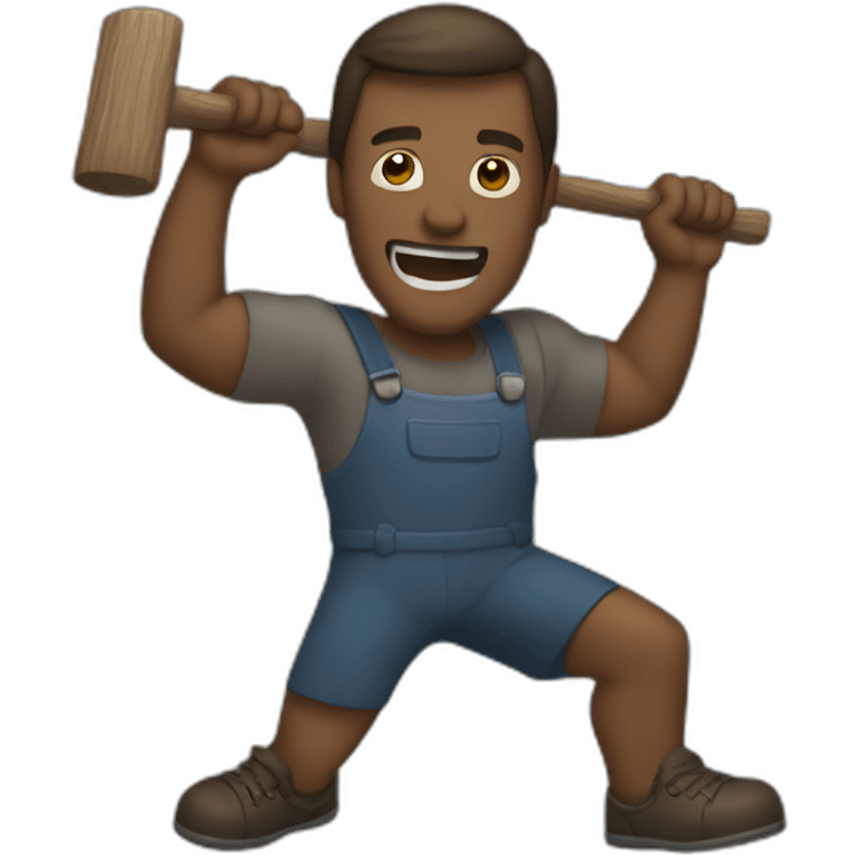 man swinging hammer emoji