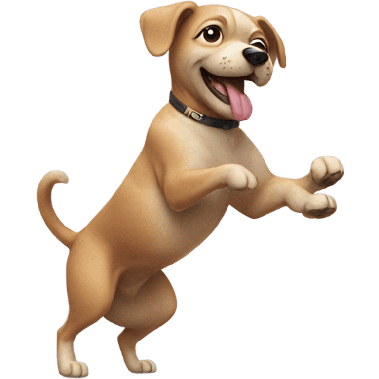 A dog dancing emoji