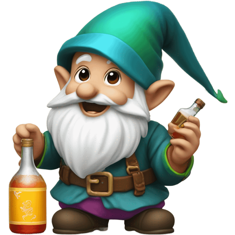 gnome pouring some rum on the ground emoji