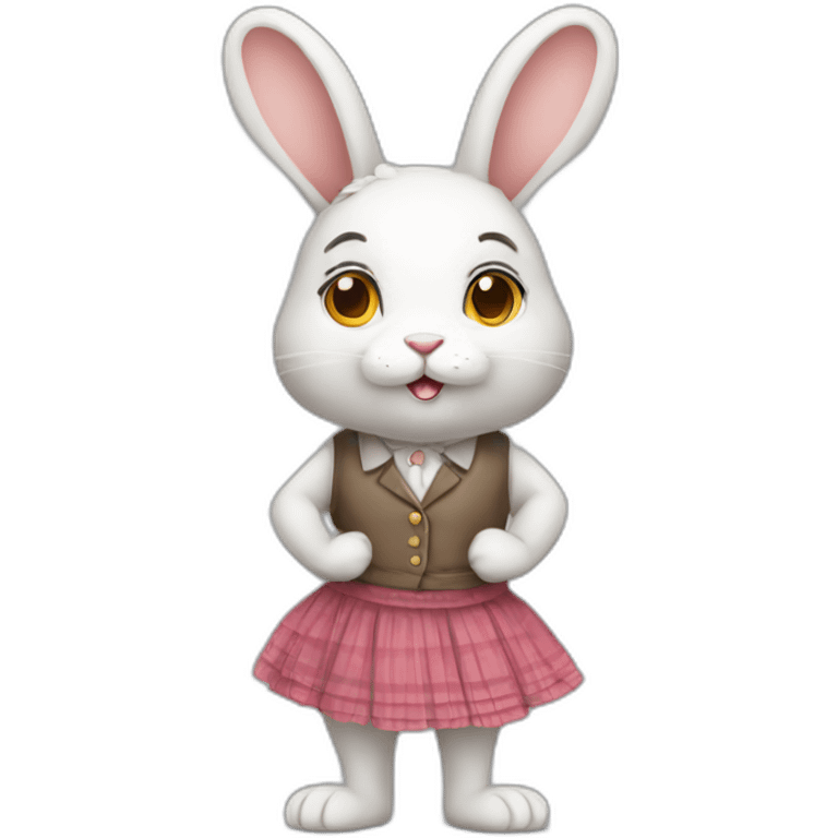 rabbit wearing skirt fullbody emoji