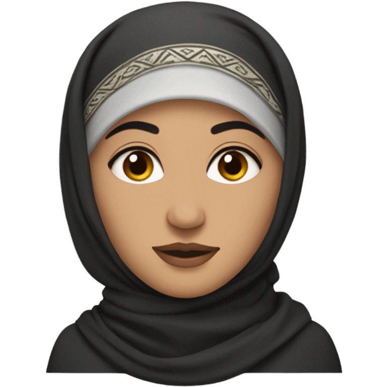 half Bengali half arab woman with black hair and headscarf  emoji