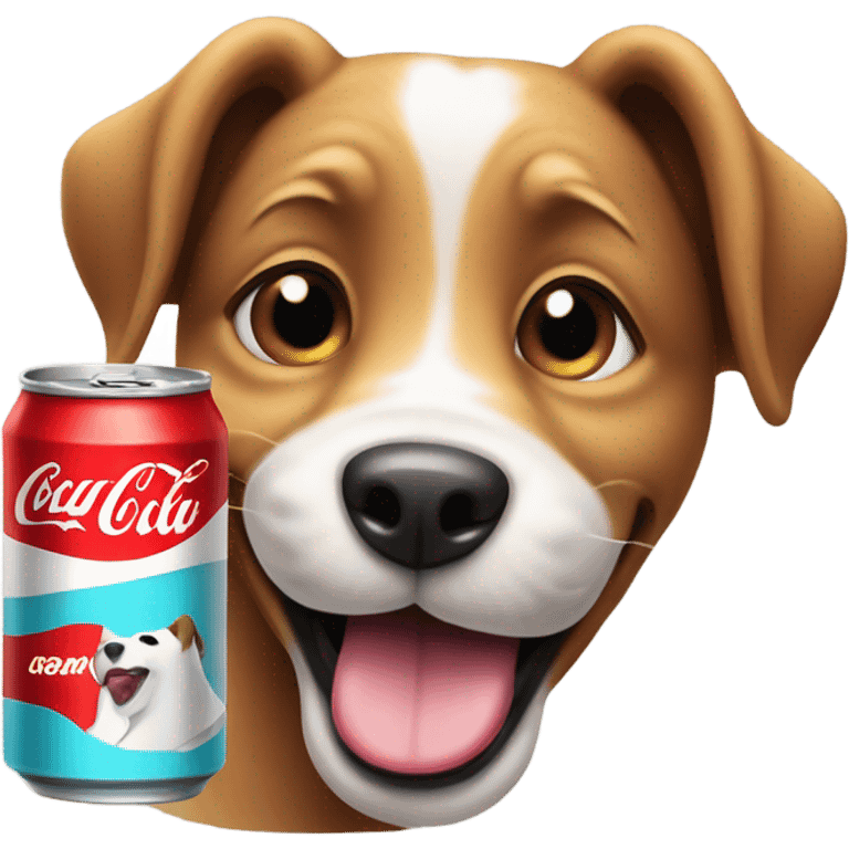 Dog drinking coke emoji