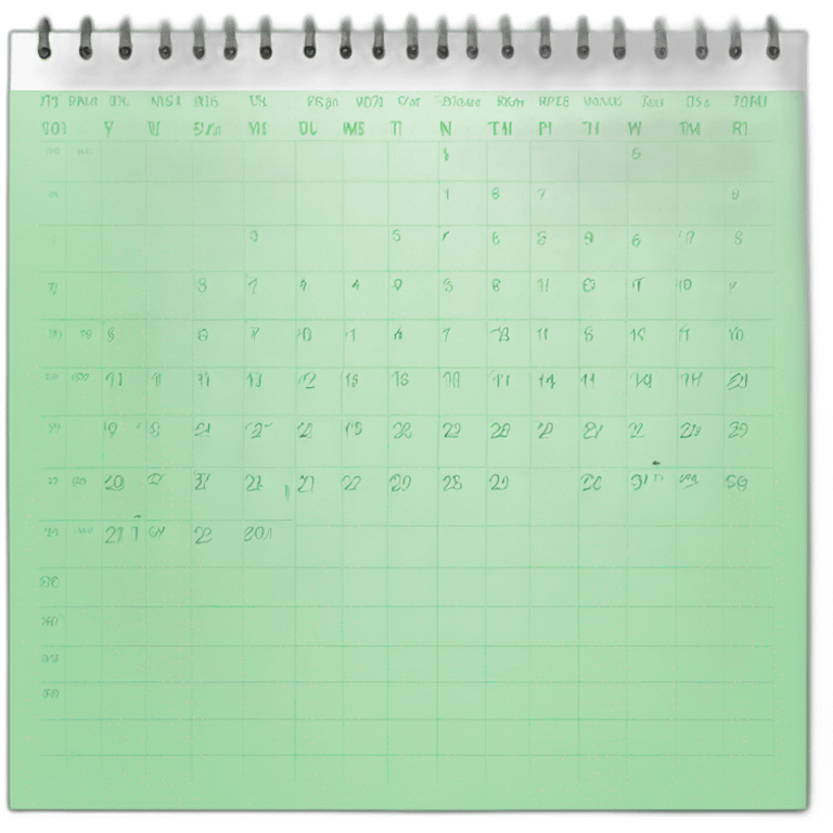 calendar in green color emoji