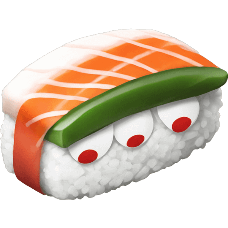 a sushi nigiri but with a old cuphead look emoji