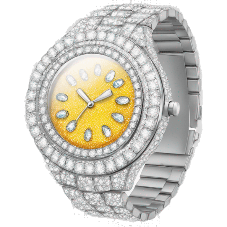 sparkling diamond-encrusted watch emoji