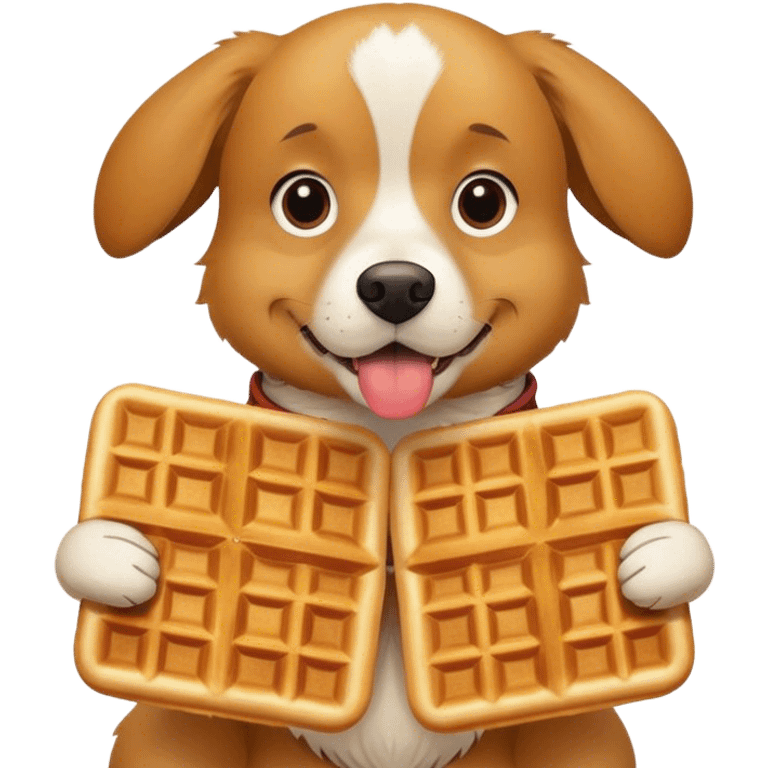 Dog eating waffle  emoji