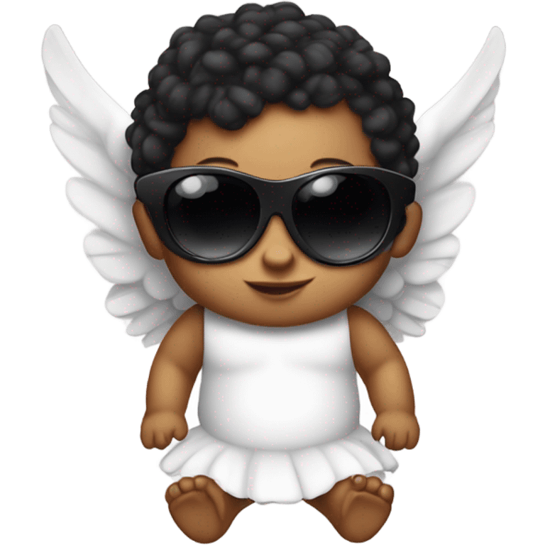 Baby Cupid wearing black sunglasses  emoji