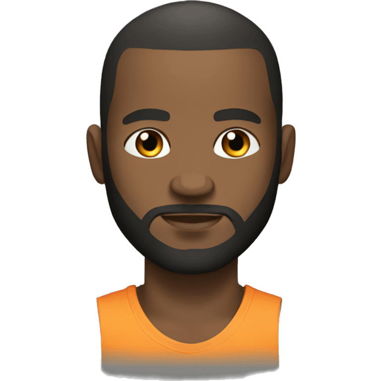 professional boxer, black man with shaved hair and a big beard,  emoji