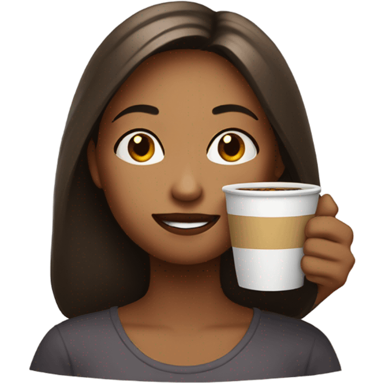 Coffee drinking girl emoji