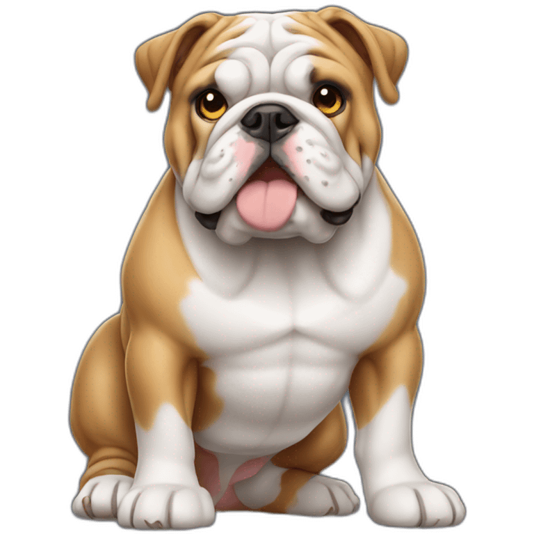 Dog english Bulldog full body emoji