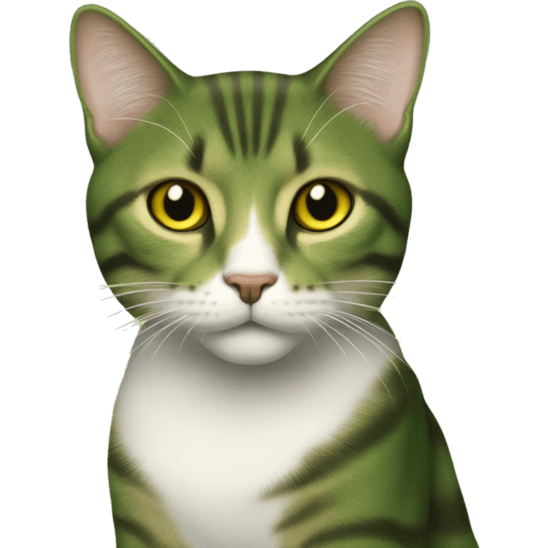 Gato verde e amarelo emoji