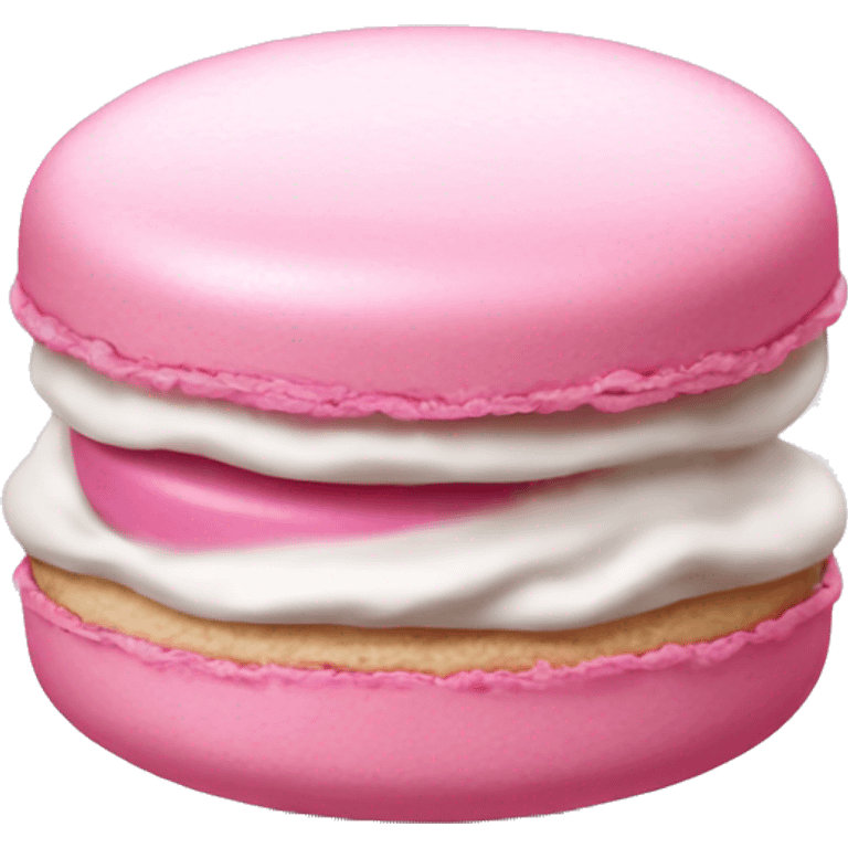 One pink macaroons with white cream  emoji