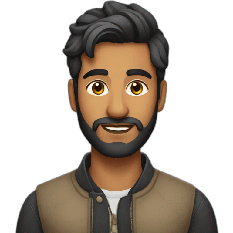 Indian man in his 20s with a light beard and stylish hairstyle emoji