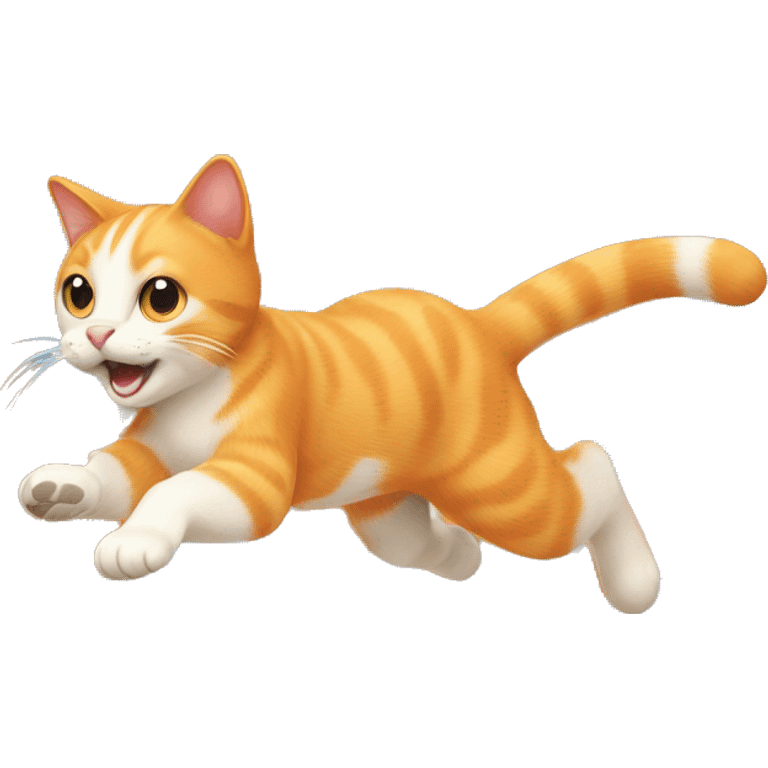 Orange cat running so fast it’s a blur emoji