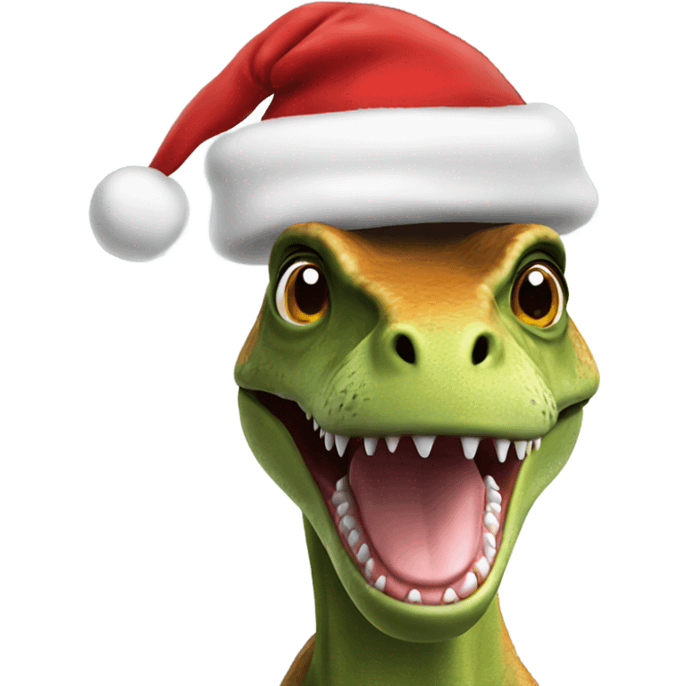 Trex wearing a Santa hat  emoji