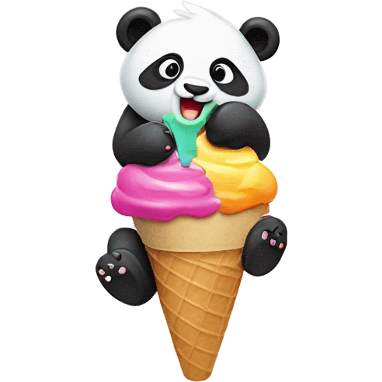 Panda eating ice cream emoji