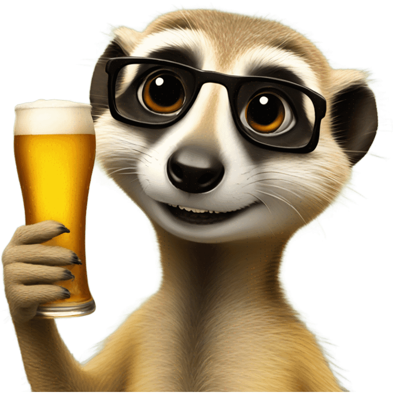 Meerkat with beer emoji