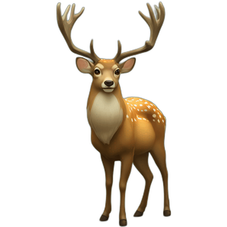 King Deer with big antlers walking with pride and homor emoji