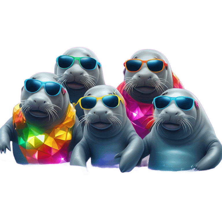 manatee disco party emoji