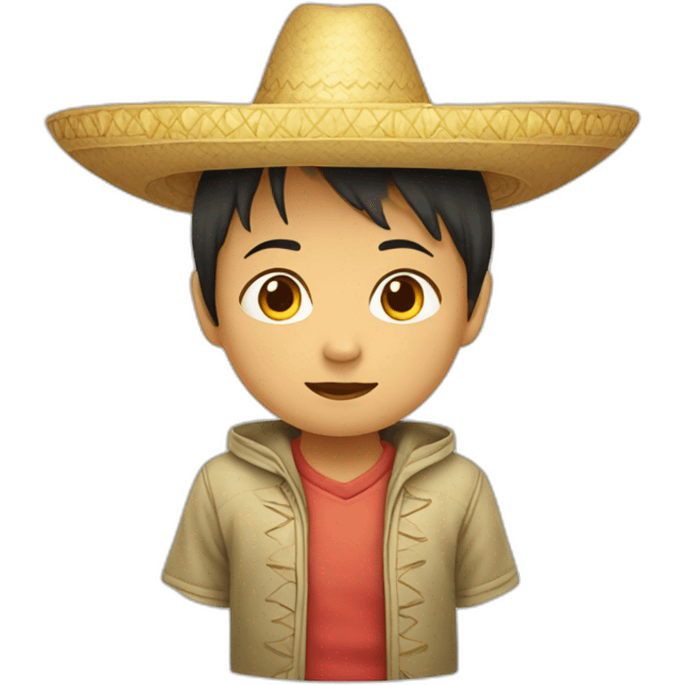 Asian child in huge sombrero emoji