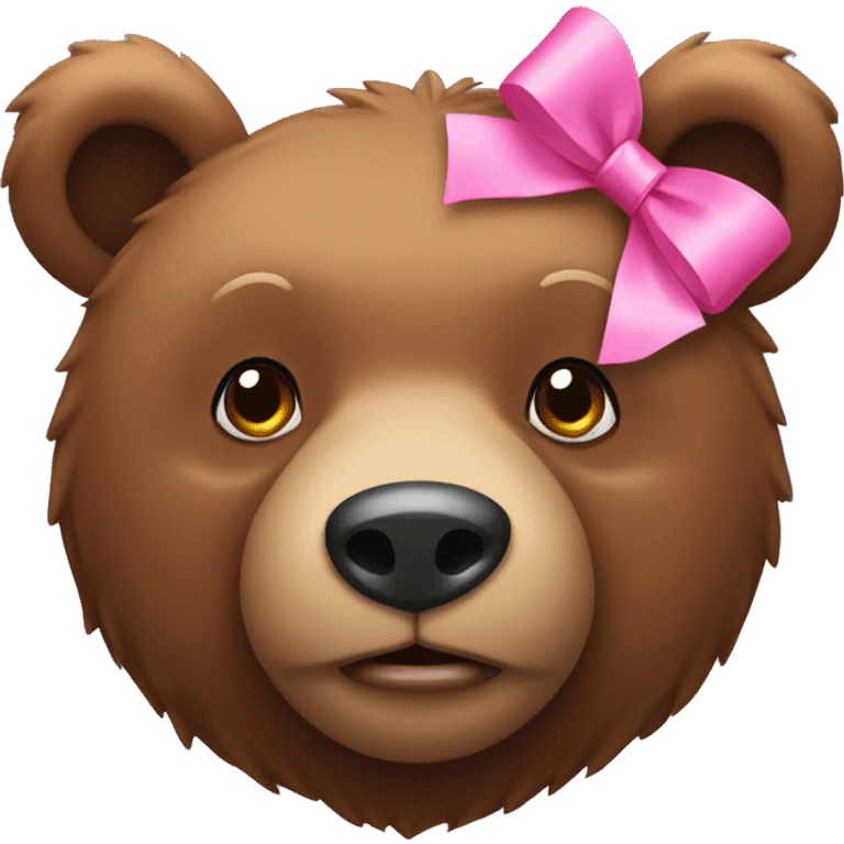 brown bear with a pink bow on the head emoji