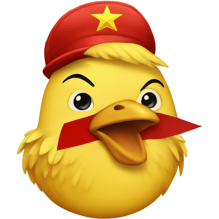 Yellow chicky with communist hat emoji