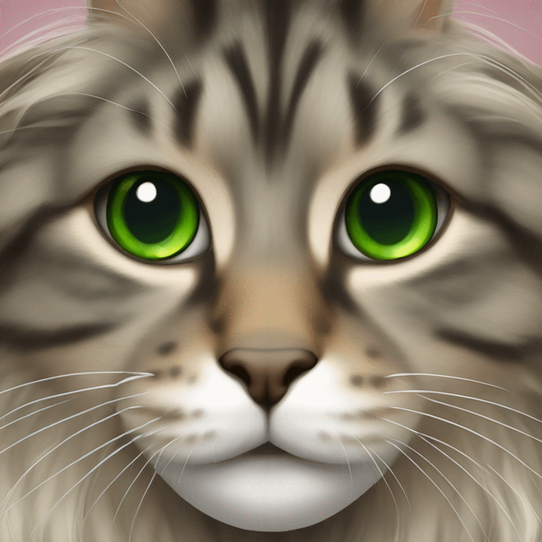 Maincoon with green eysa emoji