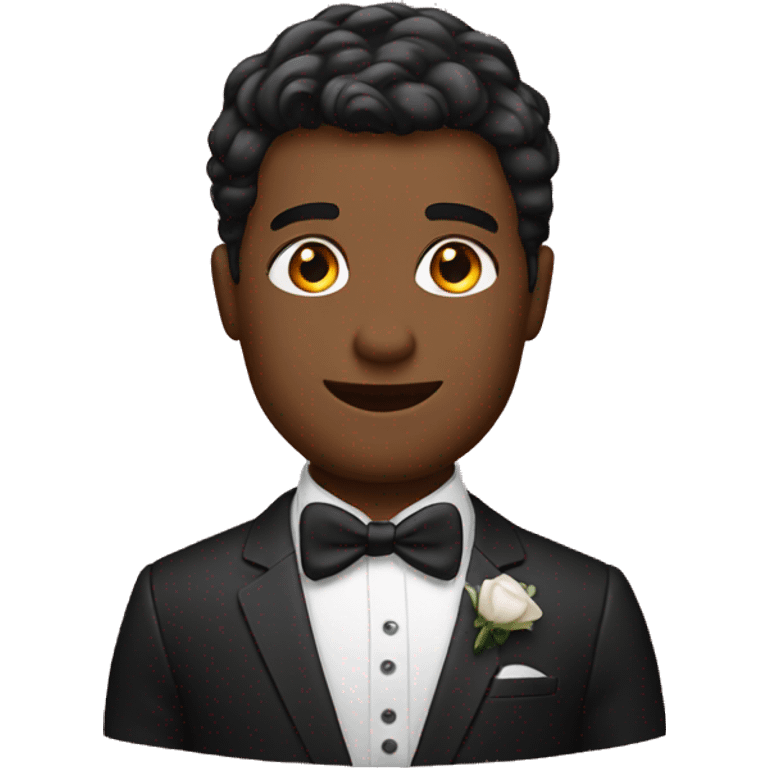 Groom wearing dark red suit emoji