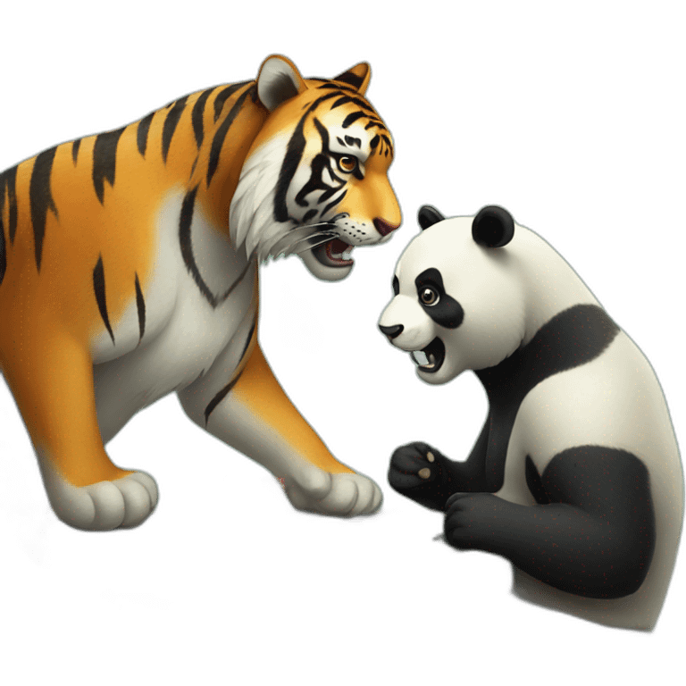 Tiger playing poker with a panda emoji