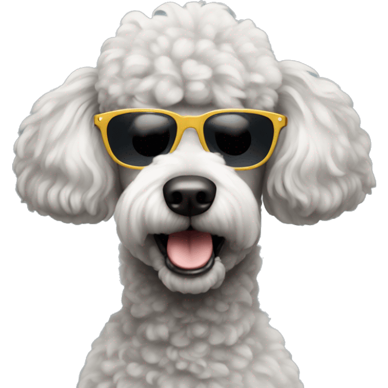 poodle with sunglasses emoji