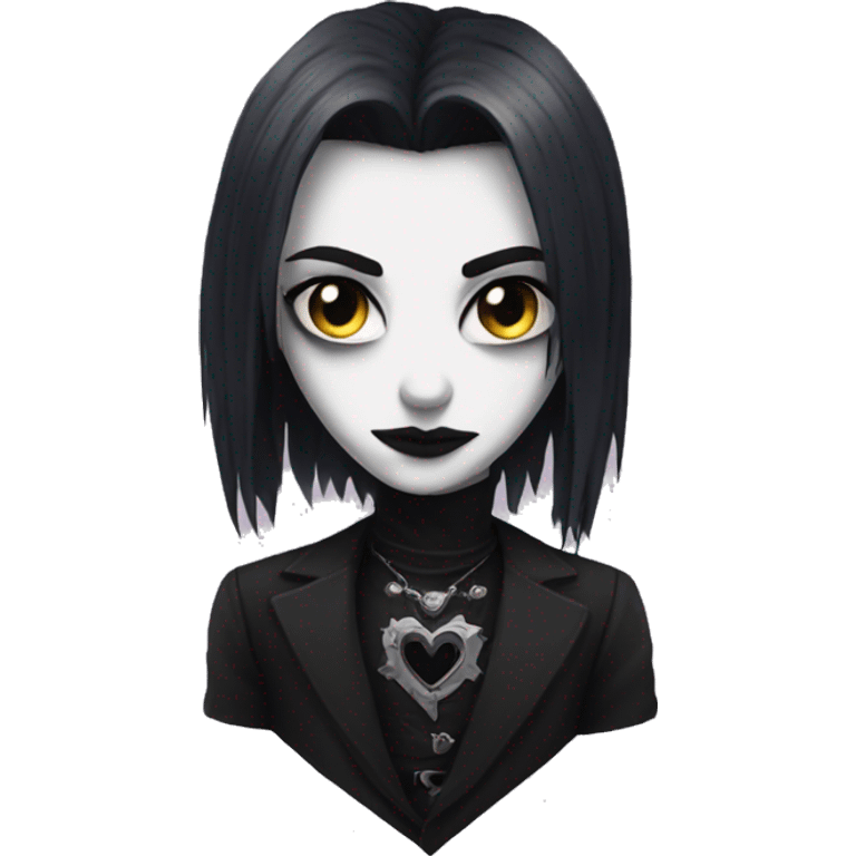 Goth heart emoji