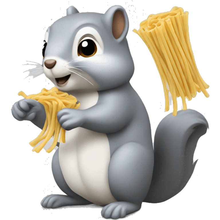 Grey Squirrel with noodles emoji